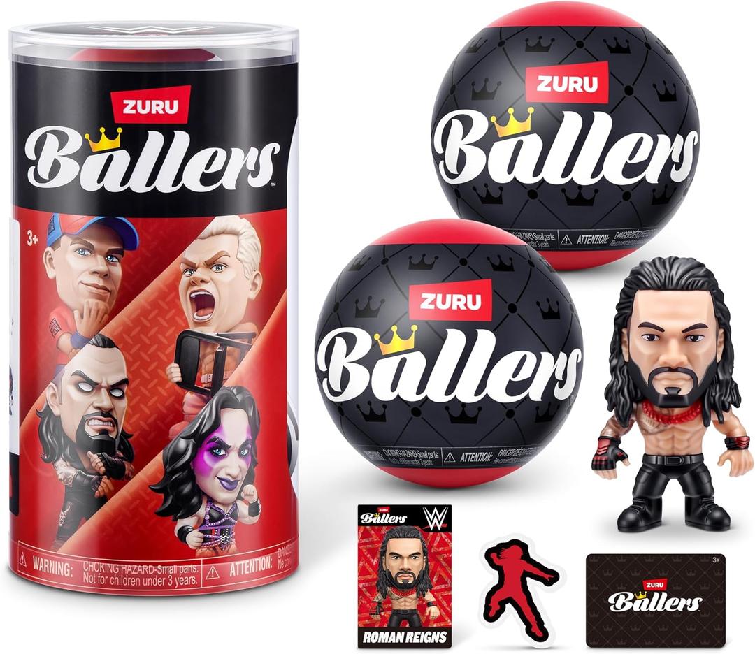 WWE Ballers Series 1 (2 Pack) by ZURU | Officially Licensed WWE Superstars, Mystery Capsule Unpacking, 16 to Collect, Build Your Roster