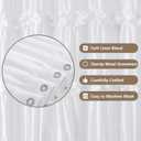 White Ruffle Shower Curtain with Handmade Bow Tie, Linen Vintage Farmhouse Shower Curtain for Bathroom, 72" W x 72" H