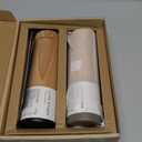 LARS NYSØM Wooden Salt and Pepper Grinder Set Manual - Salt and Pepper Mills with Adjustable Ceramic Grinder - Elegant Beechwood Pepper and Salt Mill Set for Dining Table (Black/ Beige)