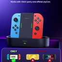 Mavulo Charger Grip for Joy Con with 1200mAh Battery Steel Slide Rails, Cable-Free Charging Dock for Nintendo Switch Controllers