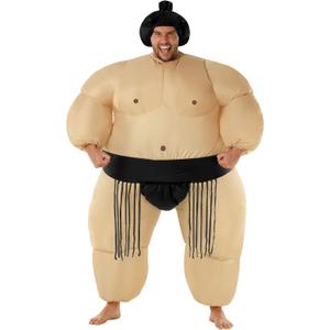 Morph Sumo Wrestler Inflatable Costume, Inflatable Sumo Costume, Blow Up Halloween Costumes For Men, Halloween Costumes Men (One Size, Black)