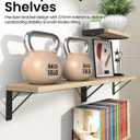 BAYKA Wall Shelves for Bedroom Decor, Floating Shelves for Living Room Kitchen Storage, Wall Mounted Rustic Shelves for Kids Books, Corner Shelf for Bathroom(Carbonized Brown,Set of 4)