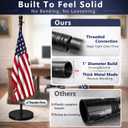 American Flag with Pole and Stand - Heavy Duty 1" Free Standing Indoor Flagpole Set with 3x5ft Embroidered US Flags,Weighted Base, 6-8 FT Adjustable Portable For Office, Church,School (Black)