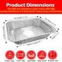 9x13 Aluminum Foil Pans with Lid, 10 Pack Disposable Trays Half Size Heavy Duty Tin Pans Deep Food Containers For Cooking, Meal Prep, Baking, Roasting, Chafing, Heating or Steam Table