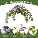 Faux Bougainvillea Artificial Flowers Plants for Outdoor Spring Summer Decoration, 2 Pcs Fake Silk Flower Outside UV Resistant Realistic Long Trailing Vines for Home Porch Patio Balcony Yard(Purple)