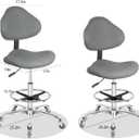 Rolling Swivel Drafting Chair Adjustable Heavy Duty (400lbs) Lumbar Support Task Chair for Home Desk Studio Design Lab(Grey), Triangular Back