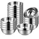 Mimorou 20 Pack 304 Stainless Steel Bowls Set 13oz 20oz Metal Double Walled Insulated Snack Mixing Lightweight Multipurpose Toddler Dinner Bowls for Ice Cream, Cereal, Snack