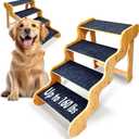 Dog Stairs for Large & Older Dogs, 4-Steps, 20" High,Supports Up to 160 LB, 4-Step Natural, 4.0, 4-Step 29x17x20 inch