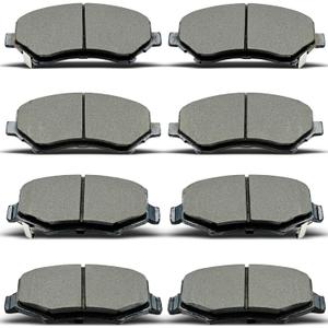 8PCS Front Rear Ceramic Brake Pads Replacement Kit Fits 2007-2011 For Dodge Nitro, 2008-2012 For Jeep Liberty, 2007-2017 For Jeep Wrangler, 2018 For Jeep Wrangler JK（D1273 D1274）