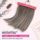 REECHO 12" Invisible Wire Hair Extensions with Thinner Softer Lace Weft Adjustable Size Removable Secure Clips in Short Straight Secret Hairpiece for Women - Ash Brown with Platinum Blonde Highlights