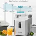 Aeitto Nugget Ice Maker Countertop, 42lbs/24H Ice Machine with 1.5L Water Tank, Rapid Ice Release in 6 Mins, Self-Cleaning Pebble Ice Maker with Basket and Scoop for Home Office RV and Party, Silver