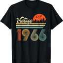 Vintage 1966 Funny 58 Year Old 58th Birthday Gift Men Women T-Shirt (Size Small, Black)