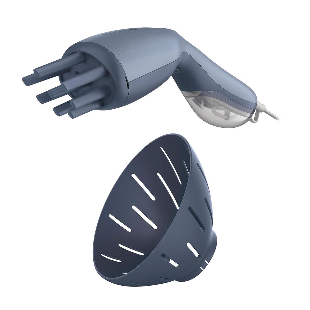 Infiniti PRO CONAIR Steam Therapy Hair Steamer, Portable Hair Steamer with 7" Diffuser Attachment, 30-Second Heat-Up, Penetrating Steam Helps Detangle, Reshape, and Volumize Curls, Blue