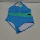 Aqua Eve Plus Size Two Piece High Waisted Bikini Swimsuits Scoop Neck Bikini Set Sporty Bathing Suits, Size 18W