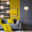 Fiqevs Flower Floor Lamp, Art Decor Gold Mid Century Modern Standing Lamp, Tripod Tall Lamp for Living Room & Bedroom, Home Office - Antique Brass