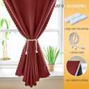 JILRON Adhesive Curtain 100% Blackout No-Drill Easy Install for Bedroom Blinds Light Blocking (Burgundy-47 W x 63" L-1P)
