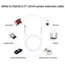3.3FT DC 3.5x1.35mm Male to Female Extension Cable White, 22AWG, for CCTV Cameras DC Power Adapters Audio Devices Routers LED Strips 2PCS