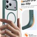 Magnetic for iPhone 17 Pro Max Case,[Anti-Slip][Compatible with MagSafe][Military Grade Drop Protection] Shockproof Protective Translucent Phone Case for iPhone 17 Pro Max Case,Night Green
