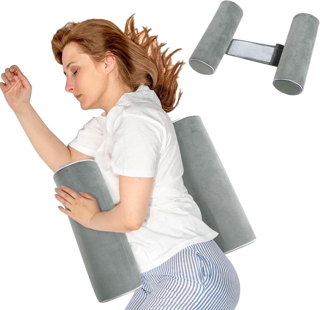 BALAPET Body Pillow for Side Sleeper Back Sleeper, Roll Cylinder Pillow for Better Sleep Breathing (Grey, Standard Size)