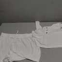 SOLY HUX Women's Button Front Ribbed Knit Tank Top and Shorts Pajama Set Sleepwear Lounge Sets (White, L)