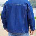 Bindefon Denim Jackets for Men Trucker Jean Jacket Unlined Coats Spring Fall Outfits (Small, Colored Blue)