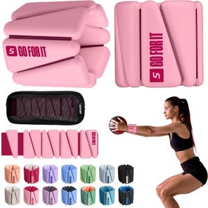 SPORTBIT Wrist Weights, Ankle Weights for Women  Set of 2 (1LB Each), Adjustable Weighted Bracelets for Home Gym, Running, Yoga, Exercise and Strength Training (Single Pink)