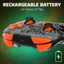 PDP REMATCH GLOW Wireless Nintendo Switch Pro Controller, Full Motion Controls Licensed for Nintendo Switch. & Lite & OLED Model, Rechargeable Battery Power, Glow in the Dark: Blackout Bowser