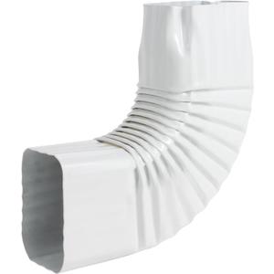 Downspout Gutter Elbows 2"x3", Angle of 90 Degrees, Low Gloss WhiteStyle BSide Elbows