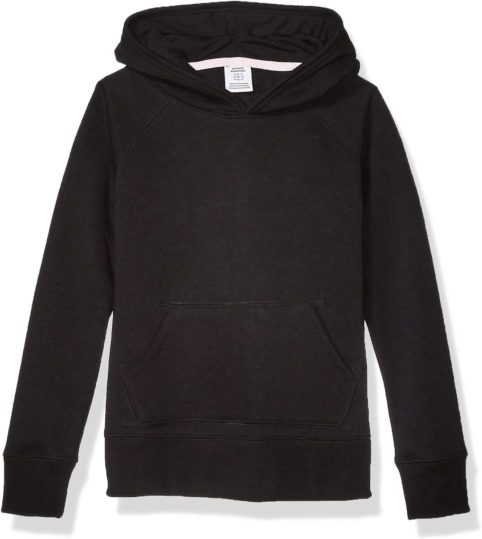 Amazon Essentials Girls and Toddlers' Pullover Hoodie Sweatshirt (XX-Large, Black)