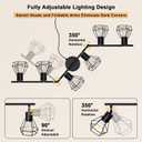 HiBay Plug in Track Lighting, 6-Light Rotatable Ceiling Light Fixture Black, Industrial Plug-in Track Lights with 16.4Ft Power Cord and in-Line On/Off Rocker Switch for Kitchen Living Room Office