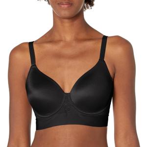 Bali One Smooth U Underwire Bra, Full-Coverage Bra, Smoothing T-Shirt Bra, Max Support Underwire with Bounce Control (38D, Black)