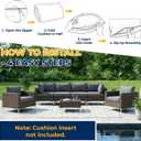 HOMREST 14-Piece Outdoor Cushion Covers Set for Patio Furniture, Reversible Double-Sided Sofa Slipcovers with Zipper, Water-Repellent Replacement Covers Only (Grey, 25.625.63.9in)