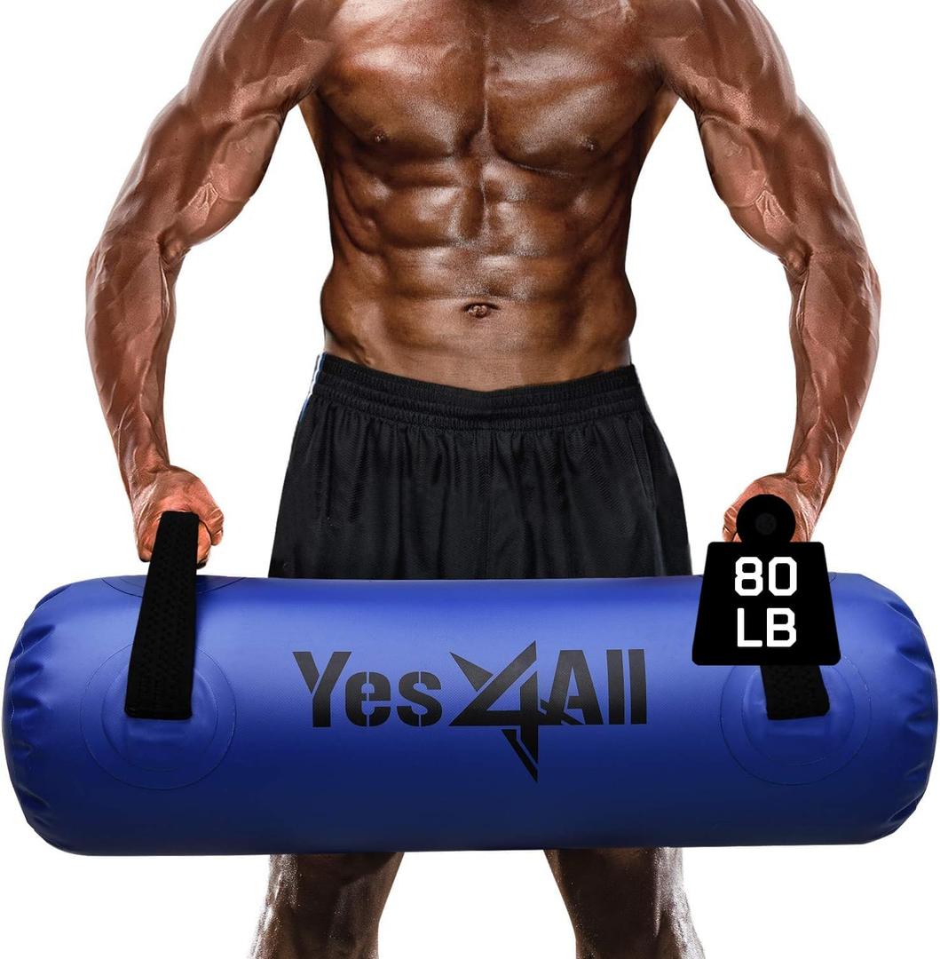 Yes4All Aqua Bag for Workout 4580lbs, Physical Training Water Weight Bag for Strength & Balance, Portable, Durable & Versatile for Indoor and Outdoor Use, Clear & Dark Blue,