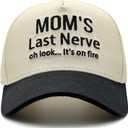 Funny Mom Hat for Women, Adjustable Embroidered Mom Baseball Cap, Mother's Day Birthday Gifts from Daughter Son Husband Black/Beige