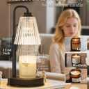 Candle Warmer Lamp with Timer Dimmable Crystal Vertical Stripe,Mothers Day Birthday Gifts for Women Mom, Adjustable Candle Warmer with 2 Bulbs, Black Candle Lamp for Jar Scented Candles, Home Decor