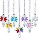 7pcs Rainbow Guardian Angel for Mom Crystal Suncatcher for Home/Car Decoration & Porch Decor & Hangings Crystal Glass Ornament