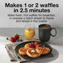 Proctor Silex Double Mini Waffle Maker Machine with 4 Round Non-stick Grids, Makes 2 Personalized Individual Breakfast Keto Chaffles and Hashbrowns, Compact, Black (26102)