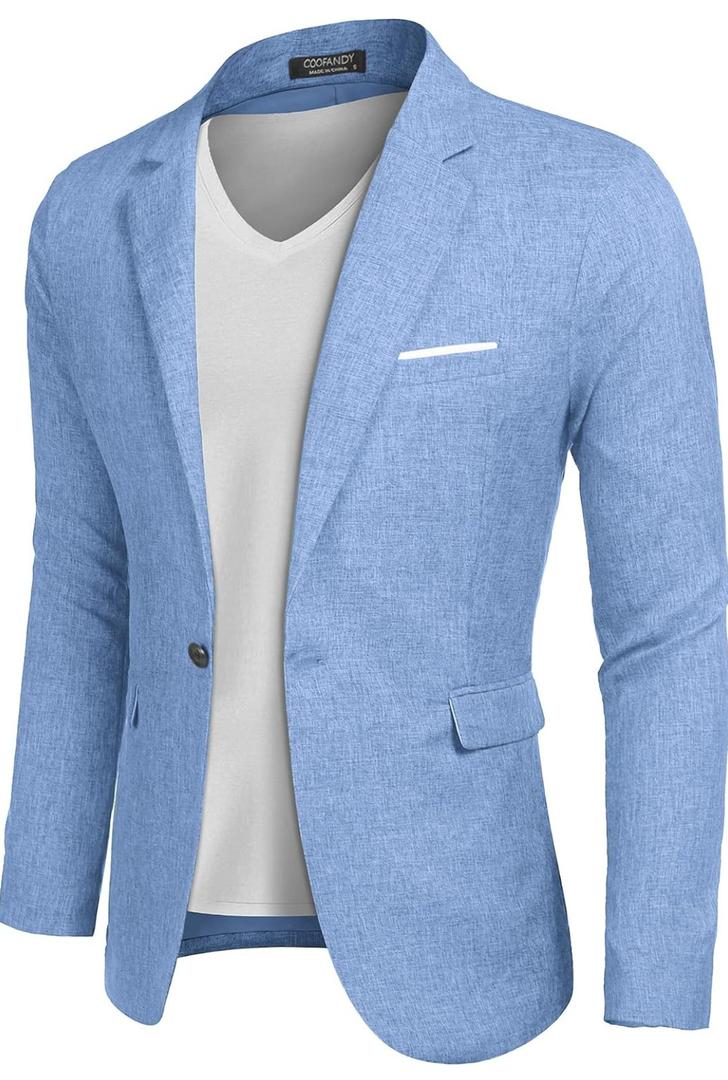 COOFANDY Men's Blazer Casual Sport Coats Slim Fit One Button Suit Jacket Lightweight Sports Jacket, 2XL