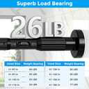MEXAU Black Tension Curtain Rods for Windows 41-146 Inches Heavy Duty Tension Rod Adjustable Curtain Rods No Drilling for Bathroom Living Room Outdoor Patio Hold Up Blackout Curtains and Non Slip