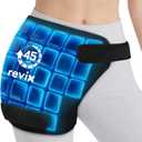 REVIX 45-Min Long-Lasting Hip Ice Pack Wrap, Extra Large Gel Ice Pack Reusable with Ice Grid Design, Cold Therapy Wrap for Hip Replacement, Sciatic Nerve & Hamstring Muscle Discomfort, 21" x 13"