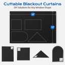 Blackout Curtains for Bedroom, 70" x 58" Portable Black Out Blinds with 20 Sets Hook & Loop Strips for 100% Blackout Window Film, Temporary Black-out Shades for Windows Cover Nursery Travel RV- Blacks