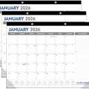 OuMuaMua 3-Pack Large Desk Calendars 2025-2026 - 18 Months from Jan. 2025 through Jun. 2026, 22" x 17" Desktop Wall Calendar with Julian Date To-do & Notes, Corner Protectors for School Home Office