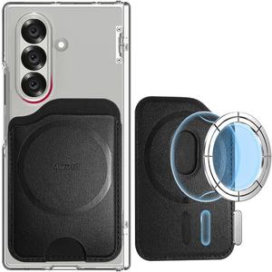 Miimall for MagSafe Wallet, 3-Card Holder for Samsung Galaxy S26/S25/S24 Ultra/Edge/Plus/FE, Z Fold 7/6, Pixel 10 Series, iPhone 17/16/15/14/13/12 Ultra Thin Slim Magnetic Phone Wallet Leather Black