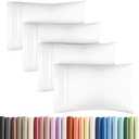 King Pillow Cases Set of 4 - Ultra Soft Hotel Quality Pillowcase Covers - Comfy, Cozy & Wrinkle Free - Shrinkage, Stain and Fade Resistant - Machine Washable Pillow Protectors - 4 Piece Set - White