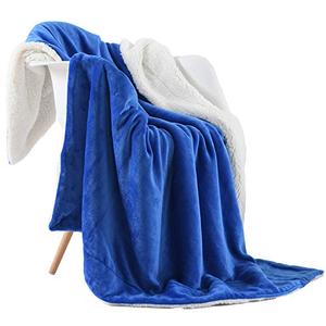 NANPIPER Flannel Blanket Reversible Sherpa Throw Blanket Super Soft Fuzzy Plush Fleece for Bed/Couch Lightweight(50"x60",Princess Blue)