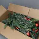 2 Pack Outdoor Christmas Tree Urn Filler Small, 30 Inch Pre-lit Artificial Xmas Tree w/ 50 LED Lights and Realistic Carolina Pine for Pathway, Porch, Driveway, Yard (Red)