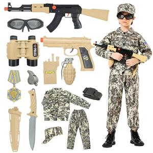 Kodvinp Army Costume For Kids, Military Soldier Costumes For Boys, Halloween Costumes Dress Up Role Play Set, S Size