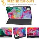Hi Space for iPad 10th Generation Case 10.9 inch 2022 with Pencil Holder, Paint Pigment Graffiti Doodle Art Trifold Protective Shockproof Cover foriPad 10th Gen Auto Sleep Wake for A2757 A2777