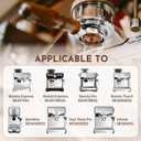 54mm Bottomless Portafilter for Breville Barista Express Pro Touch, Naked Portafilter with 18-20g Filter Basket & 53.3mm Puck Screen, 304 FG Stainless Steel, Walnut Handle Espresso Accessories
