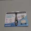 All-Purpose Stainless Steel Shower Squeegee for Shower Glass Door with 2 Adhesive Hooks, Bathroom Cleaner Tool Household Window Mirror Squeegee , Cleaning Tile Wall, Car, 10 Inch Silver